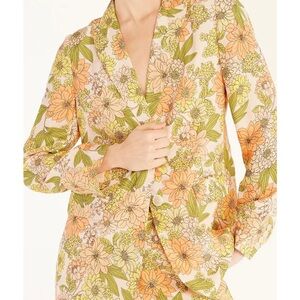 J. Crew Cupro blend long Parke blazer and pants in zinnia floral suit 8/10